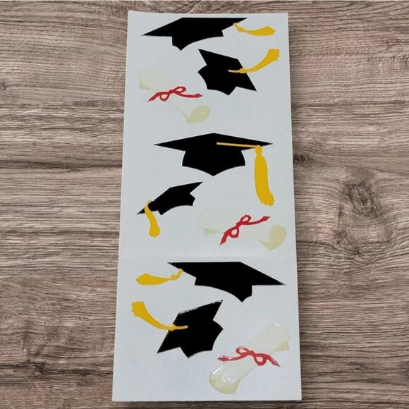 VTG 80s Mrs Grossmans Graduation Stickers Lot 11 Ct Hat Diploma Scrapbooking - Picture 2 of 3